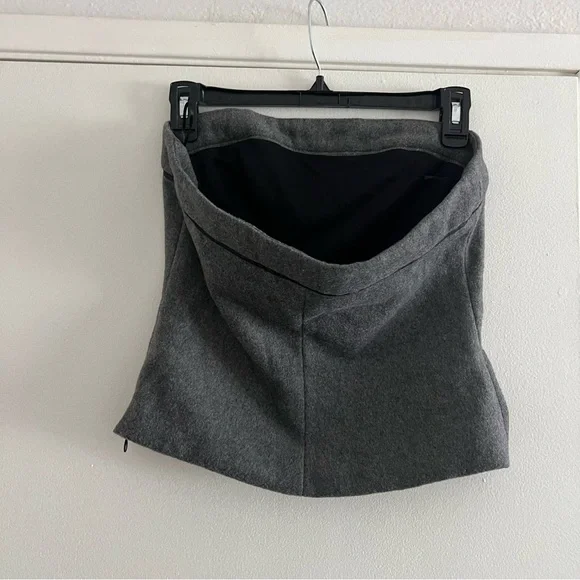 Zara Strapless Flannel Bow Top Grey Black Tube Top Wool Blend Size Small NWT - Picture 8 of 10